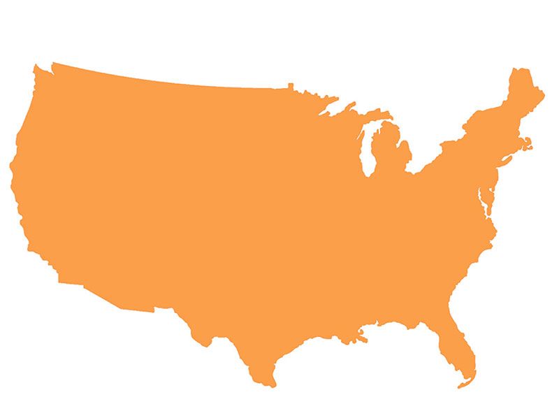 Map of United States of America